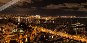 Panorama Hafen Palma de Mallorca bei Nacht Nov. 2009